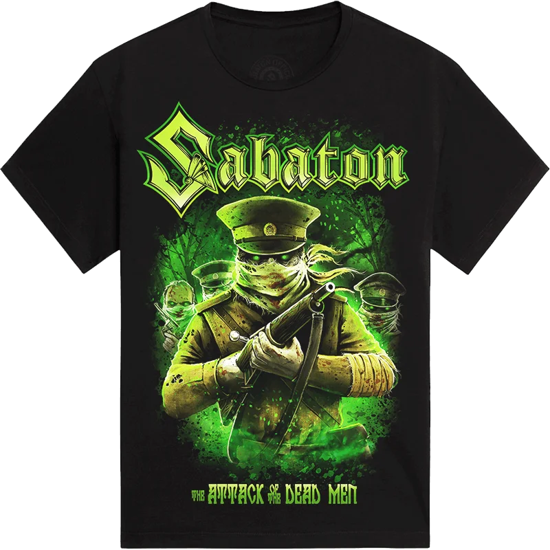هجوم الموتى الرجال تي شيرت ساباتون السويسرية الكلاسيكية الفرقة طباعة النساء الرجال قصيرة الأكمام عادية القطن الشارع Y2k المتضخم تيز