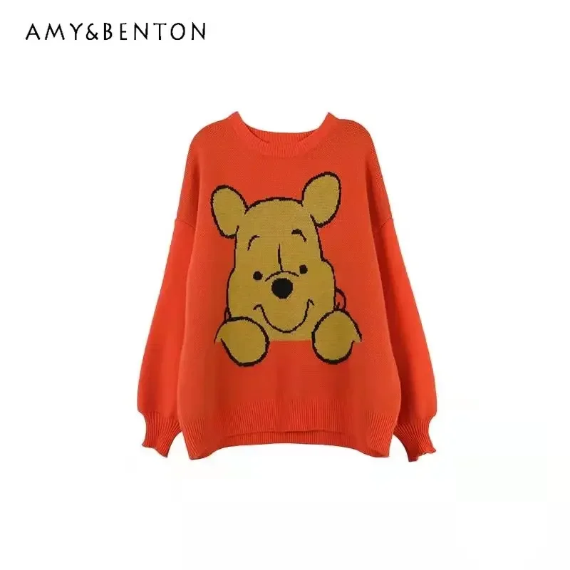 New Sweet Sweaters Female Cartoon Pattern Loose All-Matching Pullovers Sweater Women Fashion Trend Knitted Sweater Jacket Ladies