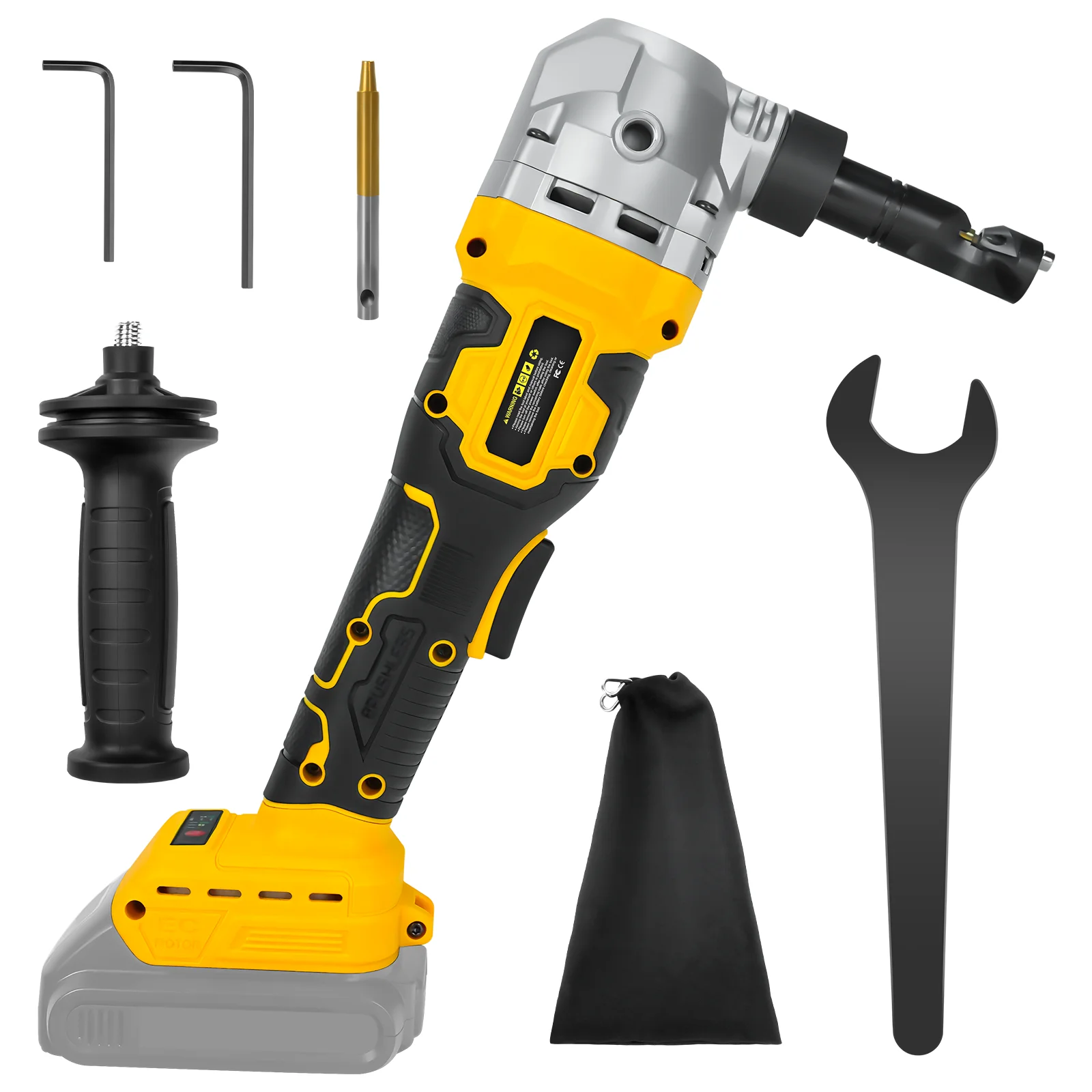 Brushless Electric Metal Nibbler 30000RPM 3 Speed Power Sheet Metal Cutter for Stainless Steel Aluminum for Dewalt 20V Battery