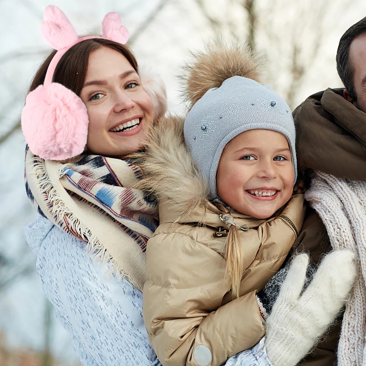 أغطية أذن دافئة قابلة للطي على شكل قرون، أغطية أذن شتوية لتدفئة الأذن للنساء مثالية للاستخدام في الطقس البارد في الهواء الطلق #1