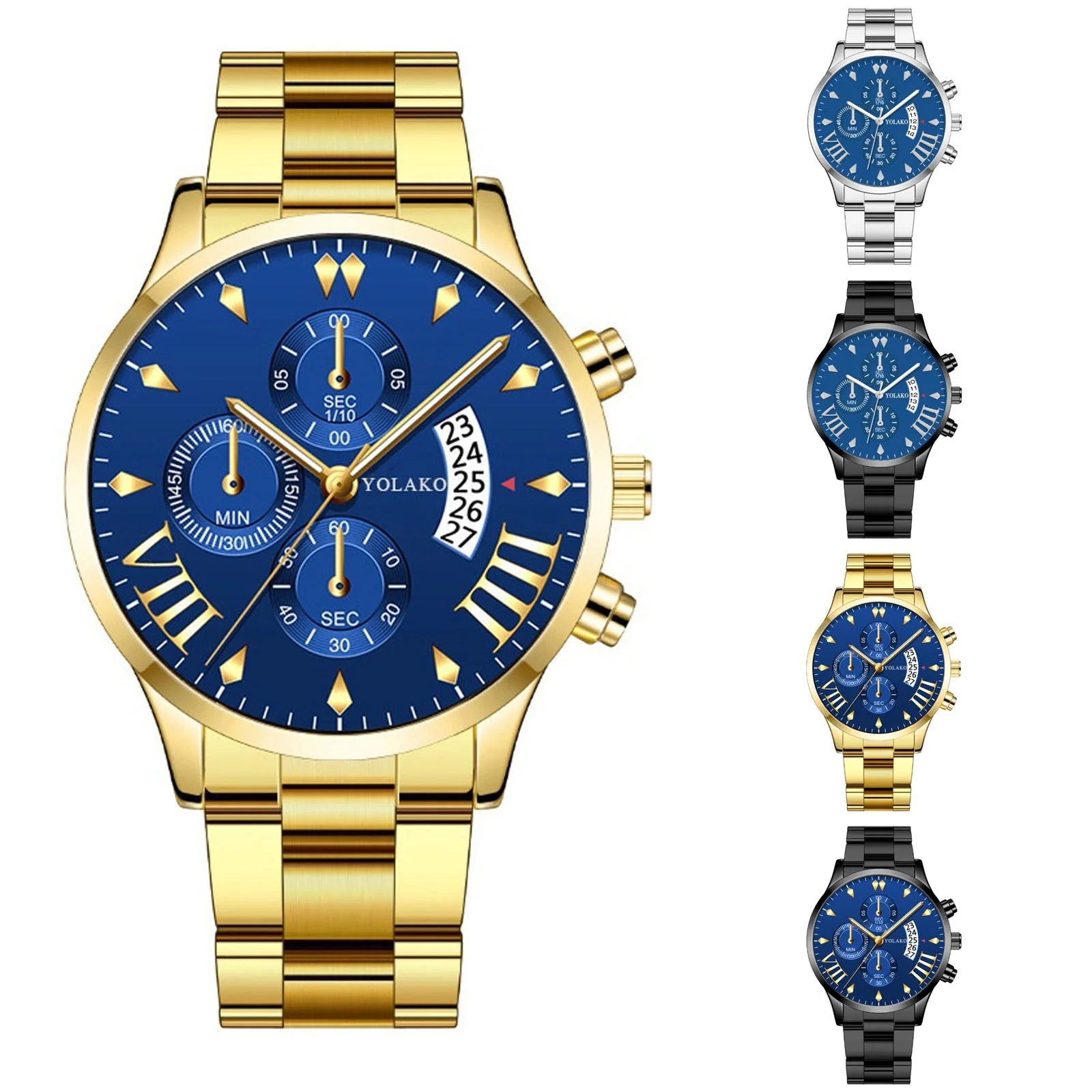 

New Men's Waterproof Luminous Luxury Business Watch Fashionable Casual Stainless Steel Wristwatch Male Simple Strap Watch