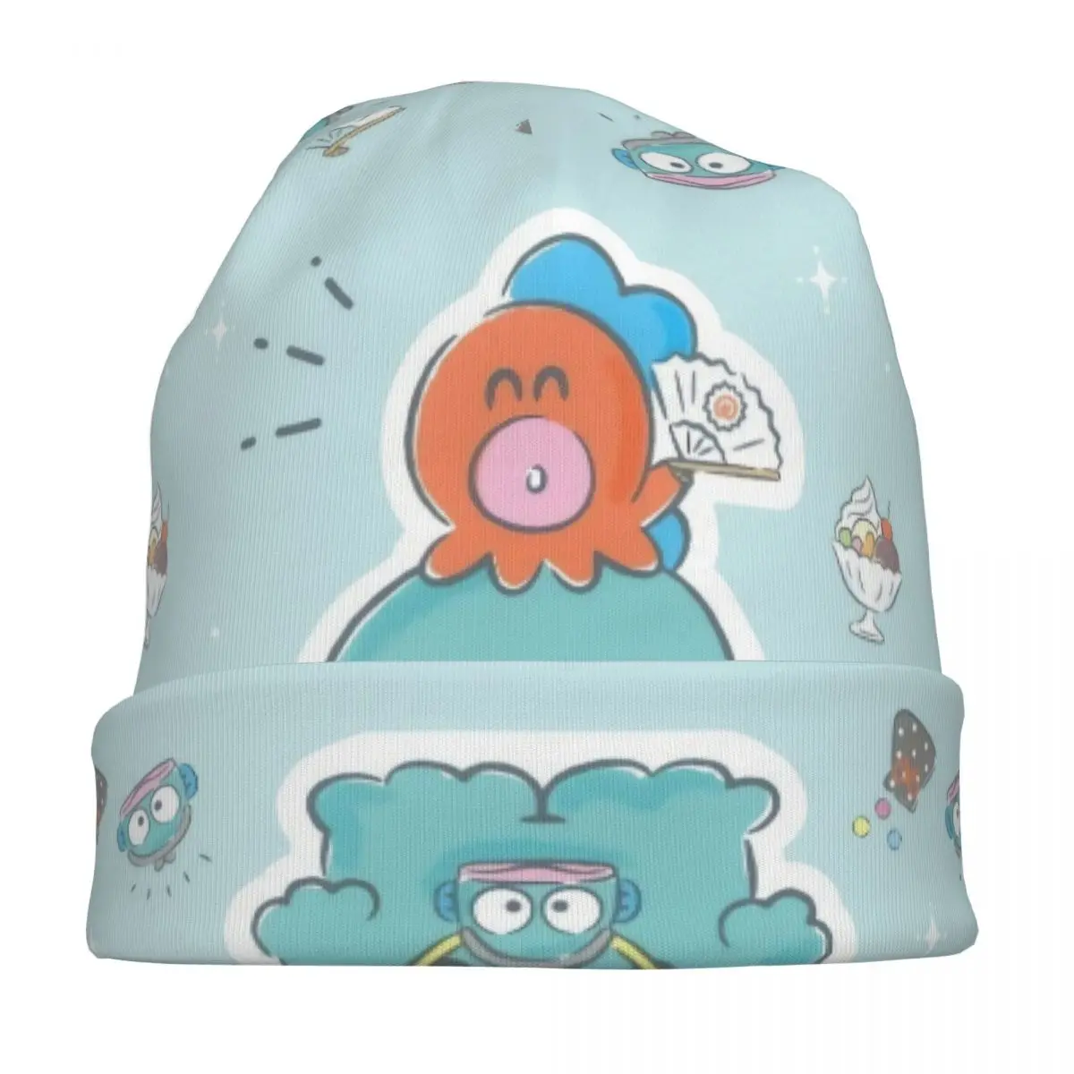 Hangyodon Cappelli a cuffia Moda Outdoor Skullies Berretti Cappello Simpatico cartone animato per uomo Donna Estate Berretto a doppio uso