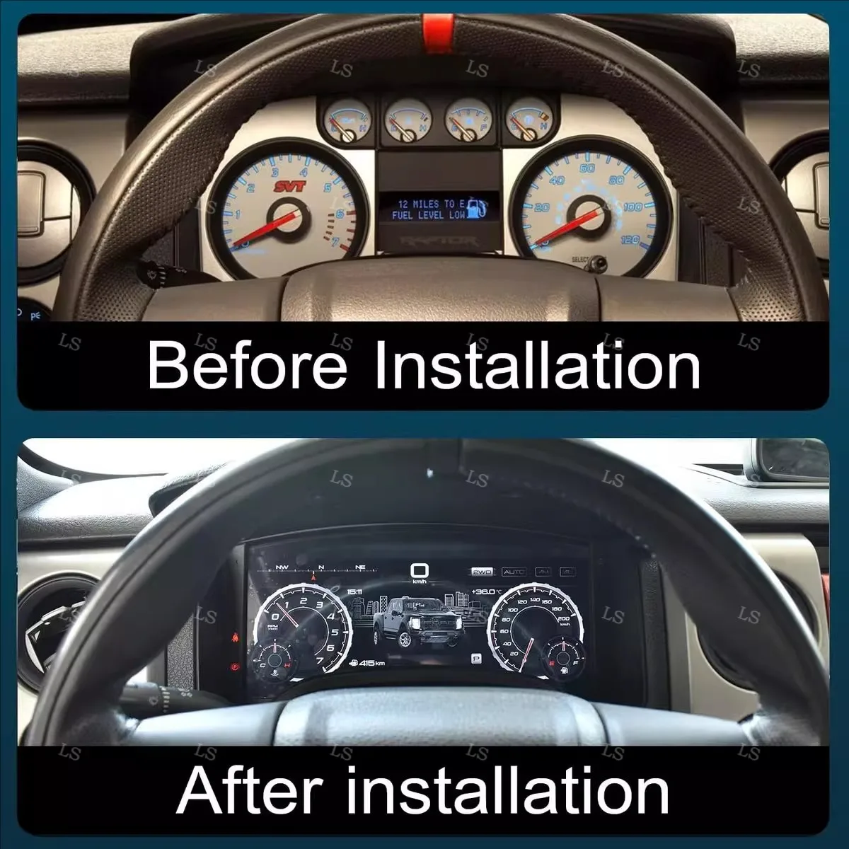 13.1Inch For Ford F150 2009-2014 LCD Digital Instrument Cluster Dashboard Speedometer Cockpit Dashboard Virtual Instrument Panel