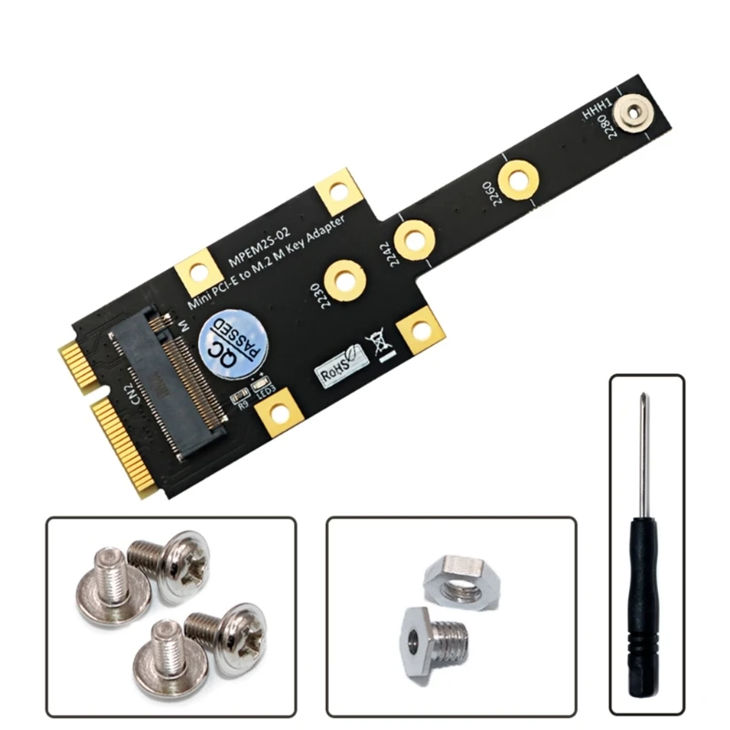 

Mini PCIE to NVME Adapter Mini PCIE to M.2 MINI PCI-E to NVME Convert Card Risers Support 2230 2242 2260 2280 NVME SSD Dropship