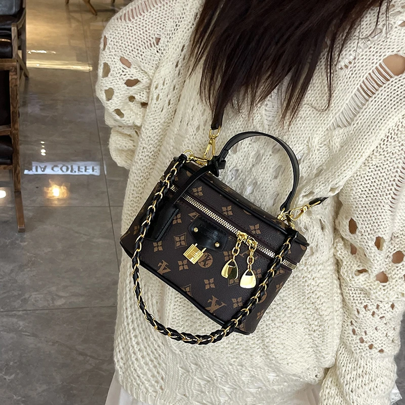 Damska skórzana torebka na ramię Popularna klasyczna elegancka marka luksusowa znany projektant z wieloma kieszeniami