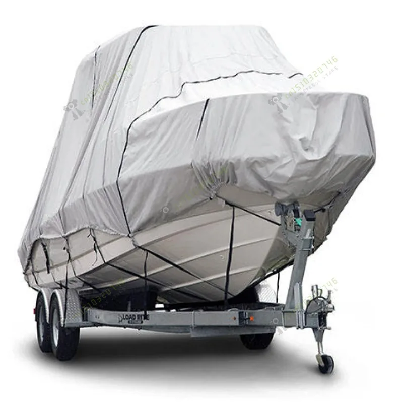 20-22ft 600D T-Top Boat Cover Personal Watercraft Weather Ripstop Trailerable Heavy Duty Polyester Boat Cover Up To 114