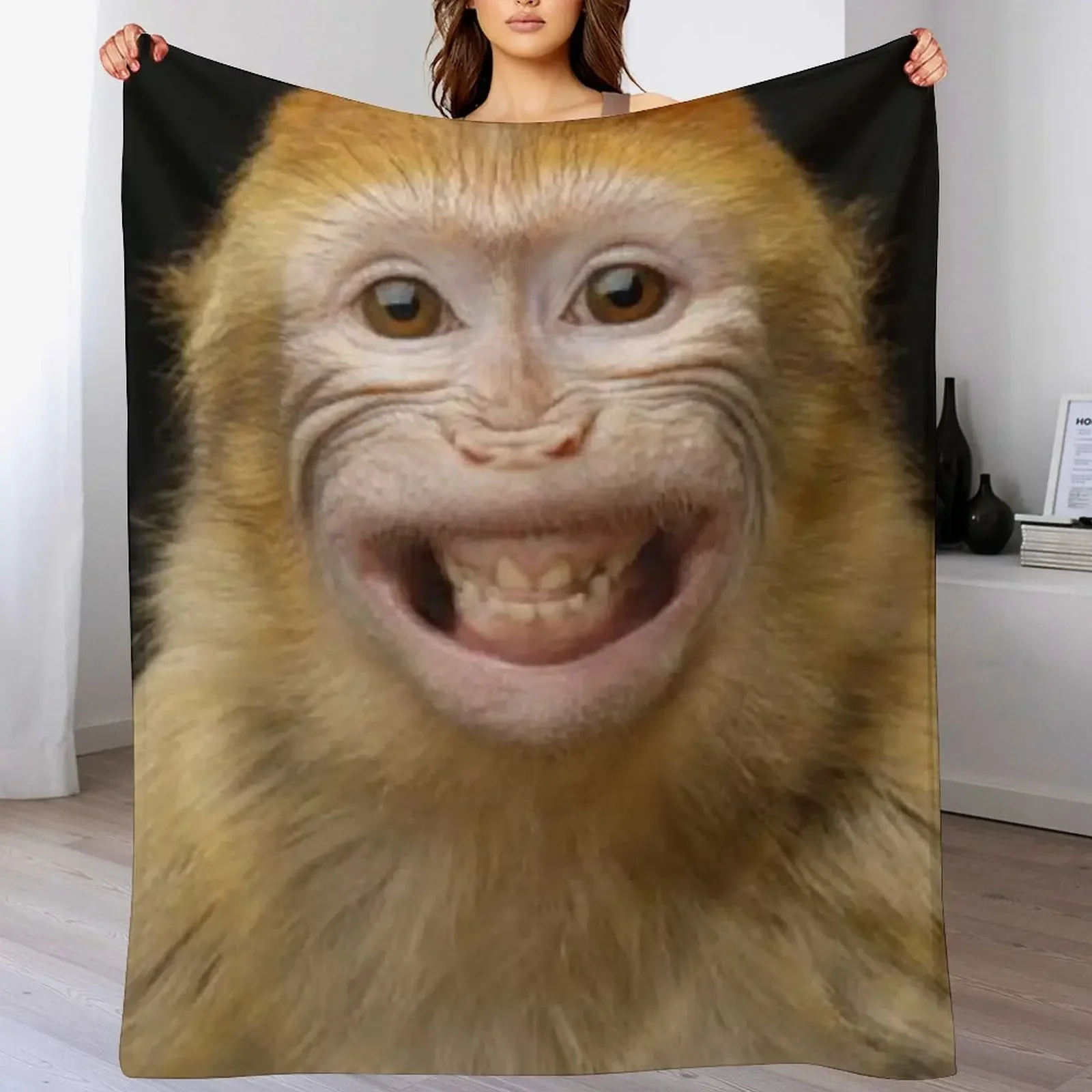 

loughing monkey Throw Blanket Soft Bedroom Blanket for Night Sleeping