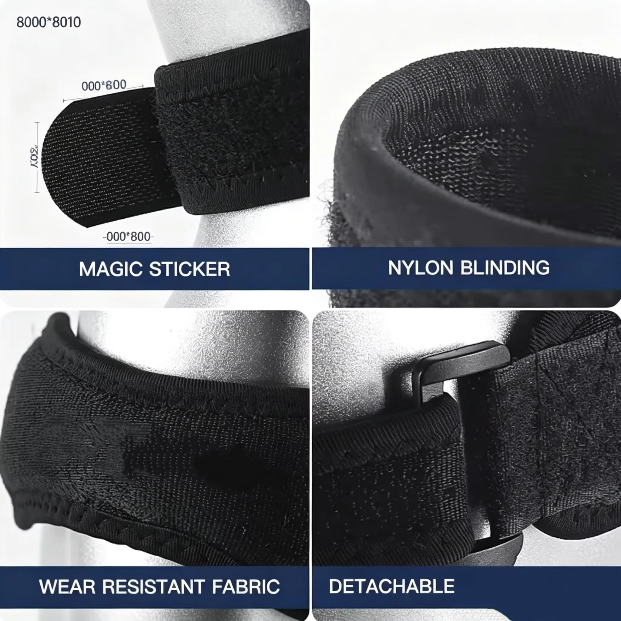 1 piece adjustable patellar tendon support, shock absorbing compression knee brace for basketball and running training fitness