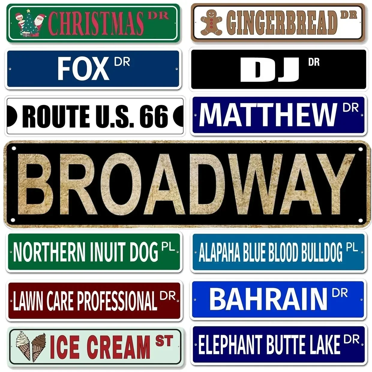 Vintage Fox US 66 Haiti DJ Metal Aluminum Signs Funny Street Signs Country Road for Home Wall Cafe Bar Man Cave Outdoor Decor