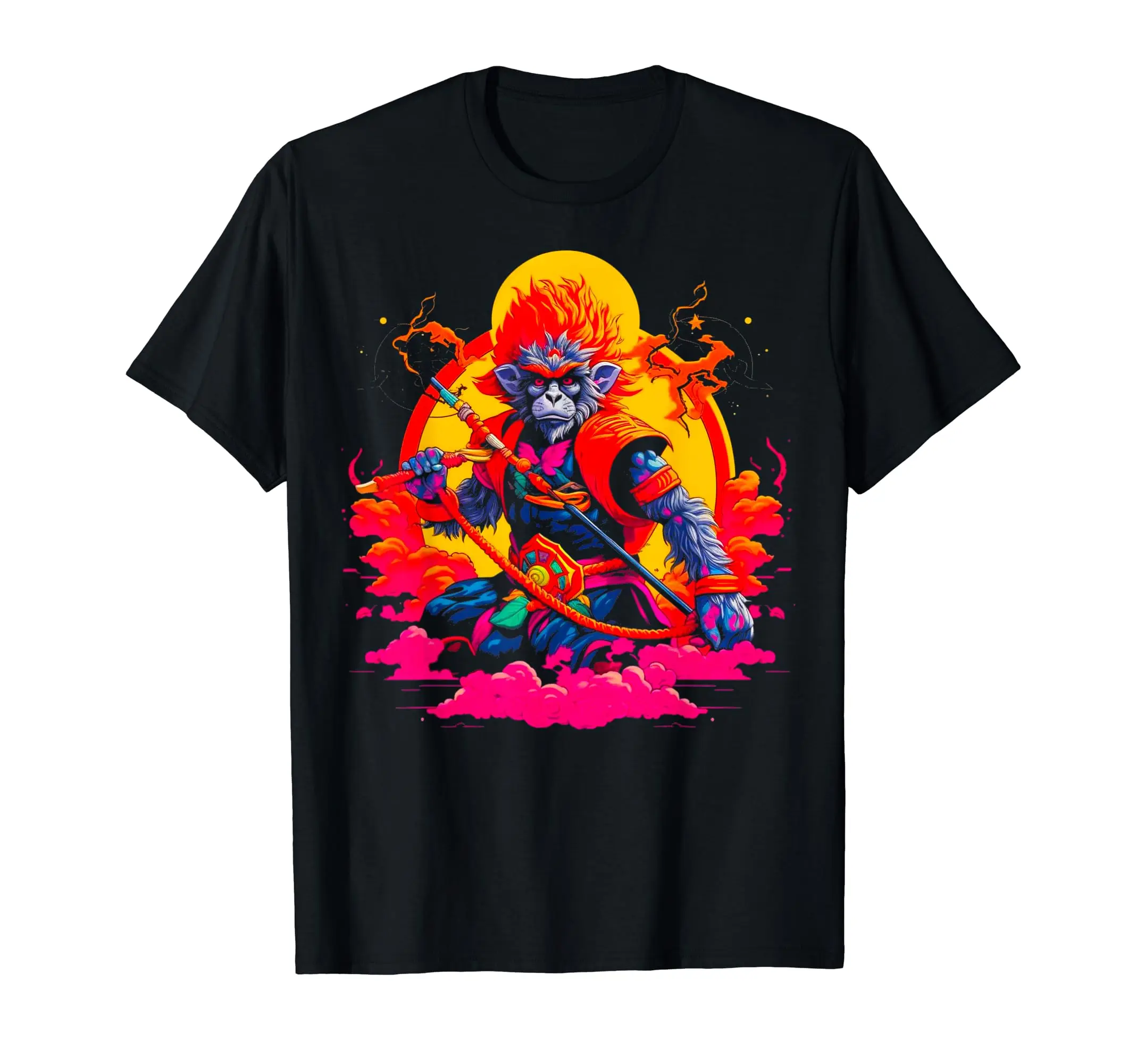 Wukong Monkey T-Shirt for Men Short Sleeve Cotton Daily Travel Summer Breathable Round Neck Sports Fashion New Trend Tops