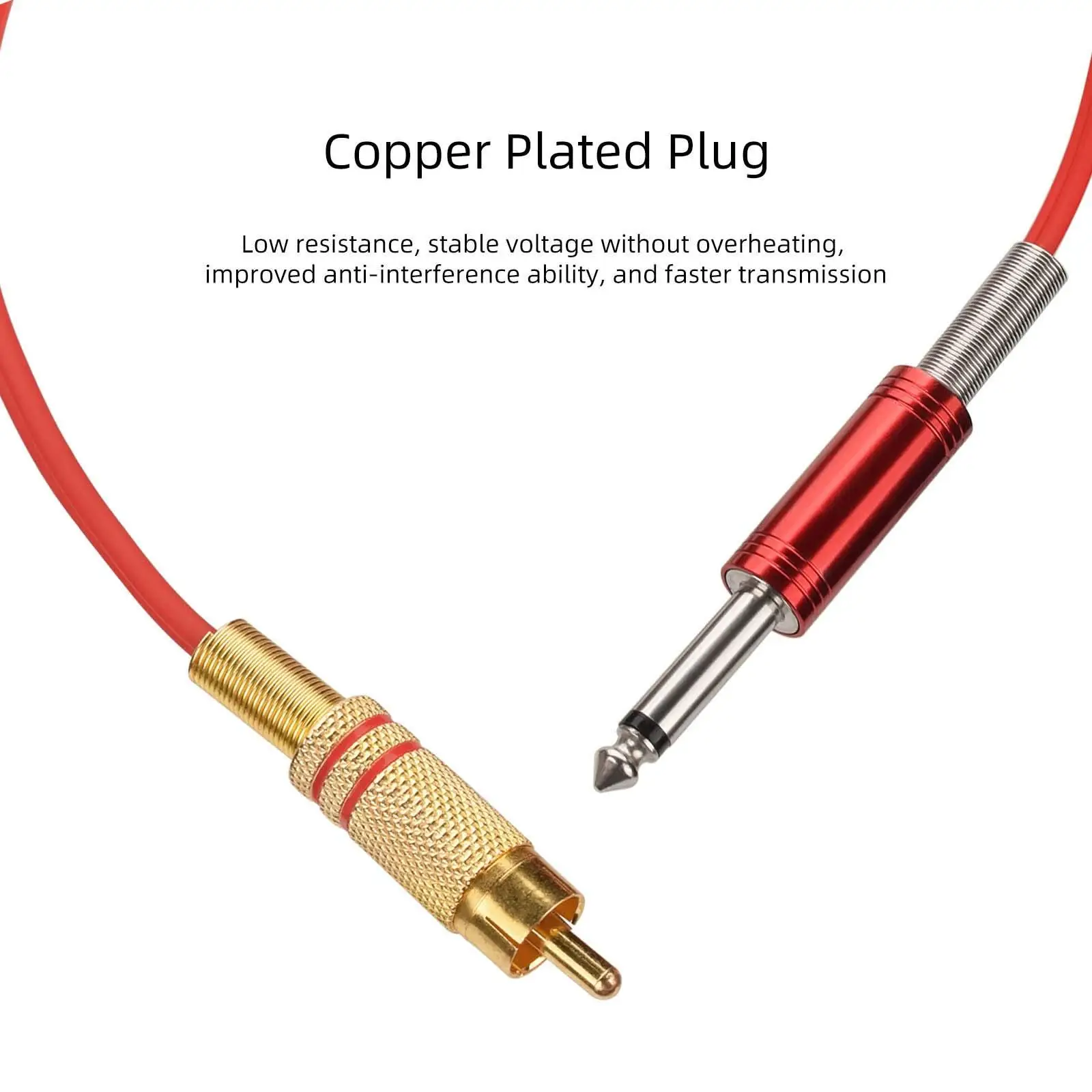 Tattoo Cord Copper Wire Anti Slip Silicone RCA Power Cable for Rotary Machine Pen Tattoo Device