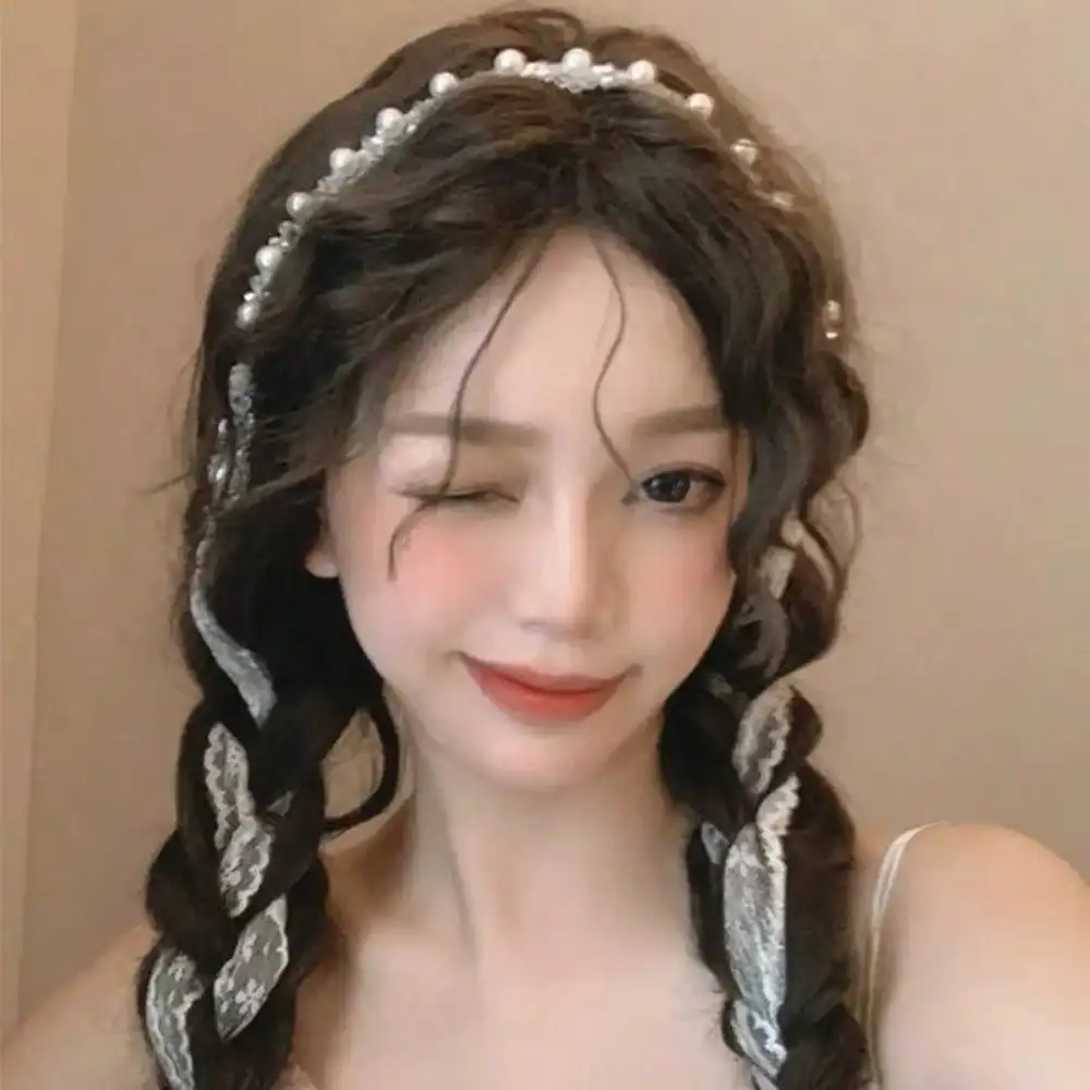 

1 шт. Новая модная женская кружевная лента Xianmei с французскими кристаллами и жемчугом, аксессуар для волос, милые украшения