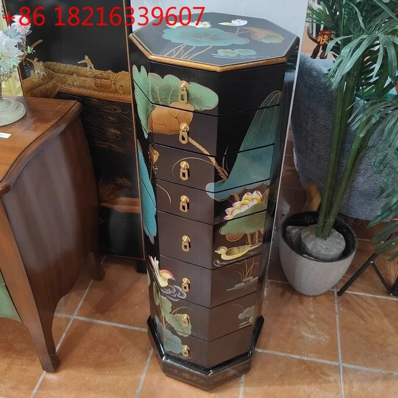 YAO Vintage painted solid wood chest of drawers Classical multi-level locker