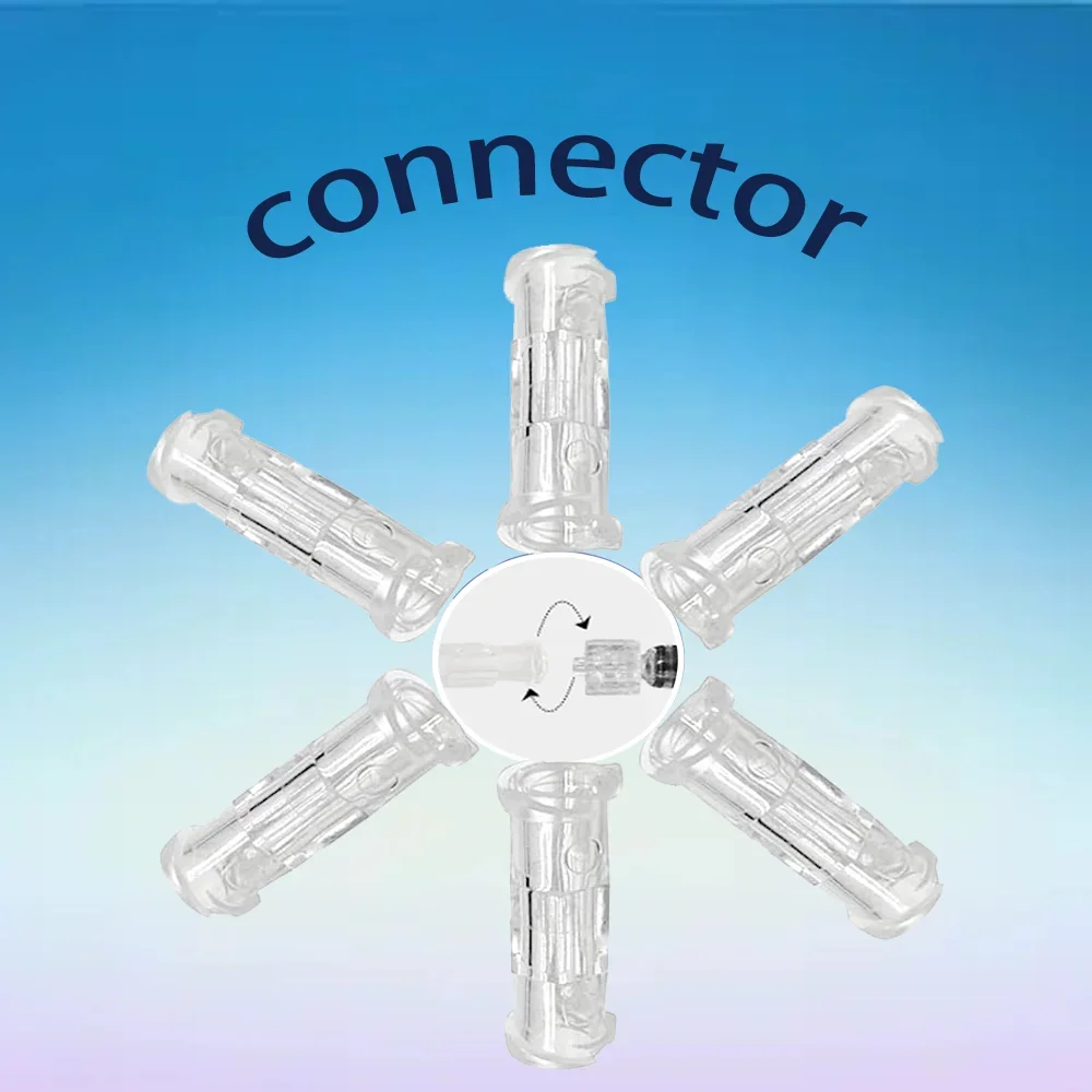 

100 шт., прозрачный двухсторонний разъем для шприца, простой и долговечный, для использования в стерильной среде, разъем для шприца для руководства по лекарствам