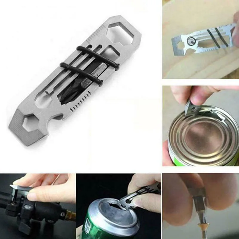 EDC STAINLESS WRENCH SCREWDRIVER KEYCHAIN MULTITOOL Ratcheting Keychain Combination portable mini wrench