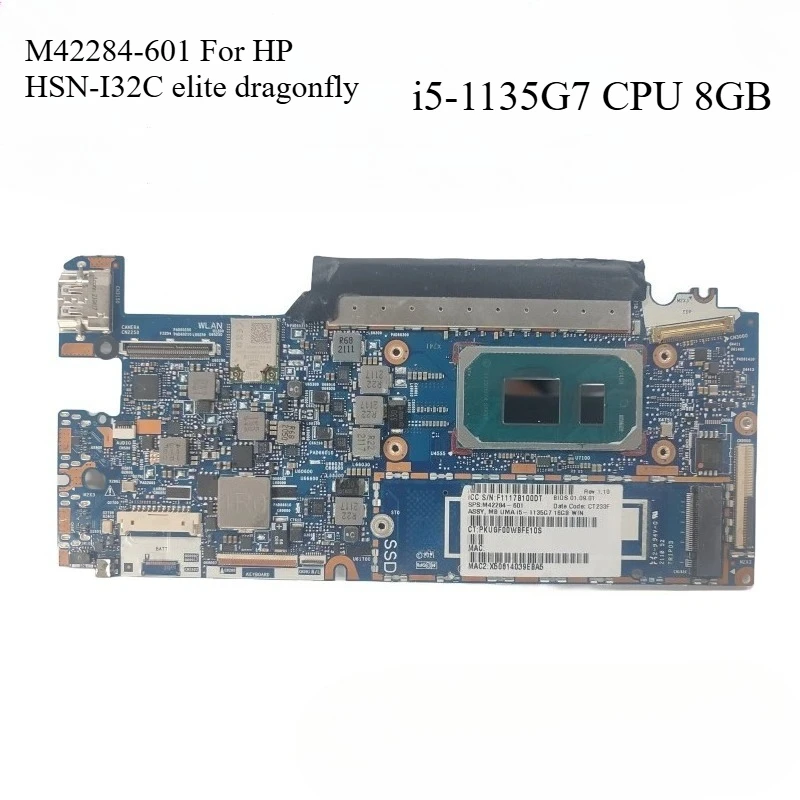 

Материнская плата M42284-601 для HP HSN-I32C elite Dragonfly G2, материнская плата 6050A3218601 i5-1135G7, процессор 8 ГБ ОЗУ, работает хорошо
