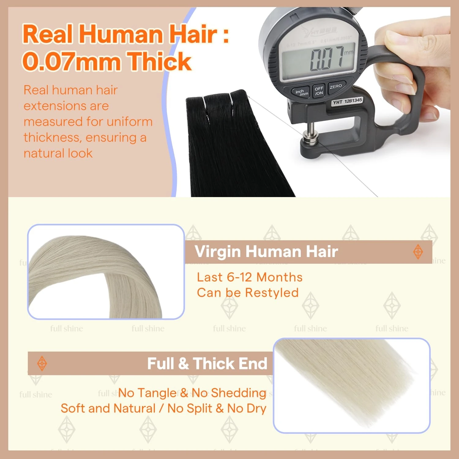 Full Shine Virgin Injection Ta - Invisible Tape In Extensions Real Hair 评论和价格