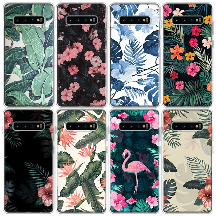 Banana Leaf Pattern Tropical Phone Case For Samsung Note 20 Ultra 10 9 8 A05S A15 A25 A35 A55 M11 M12 M21 M30S M31 M32 M51 M52