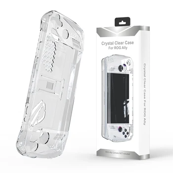 Transparent Protective Case Console Protector Case Shockproof Anti-fall with Folding Stand for Asus ROG Ally Game Console 2