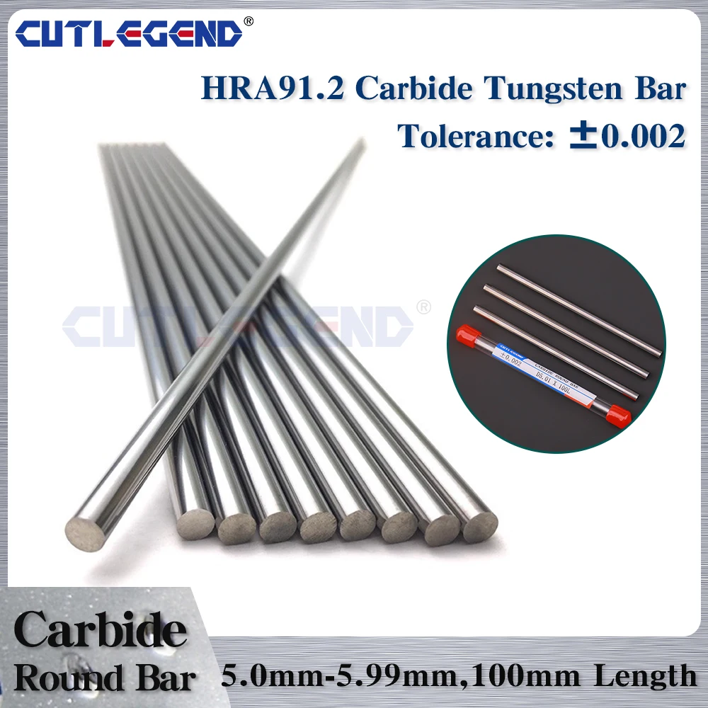 

HRC60 Solid Carbide Rod 5.00-5.99mm Interval 0.01mm High Precision 100mm Length Straight Shank Carbide Round Bar Lathe Tool