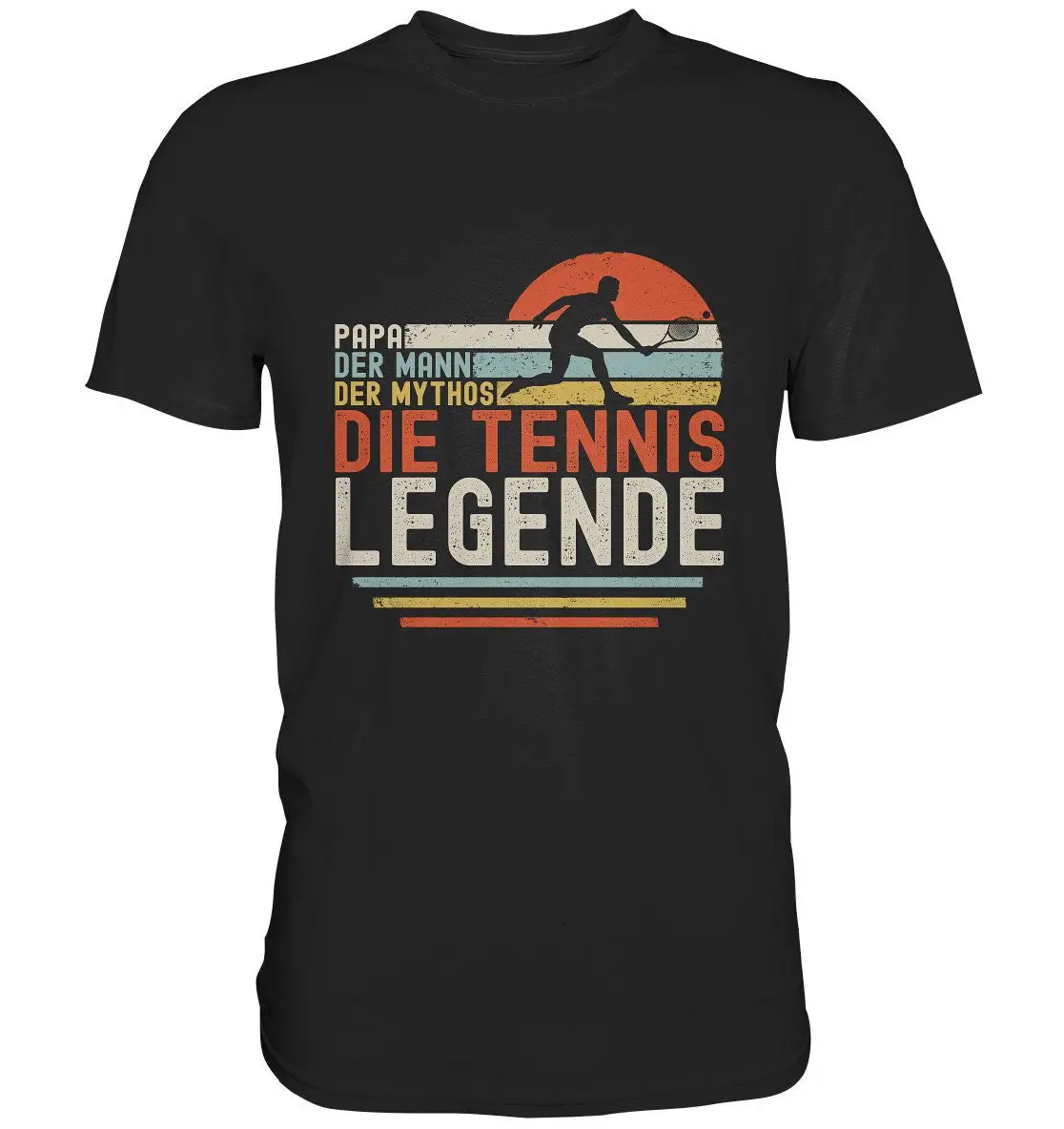 Tennis Papa Player Retro Man Vintage Myth Legend T Shirt