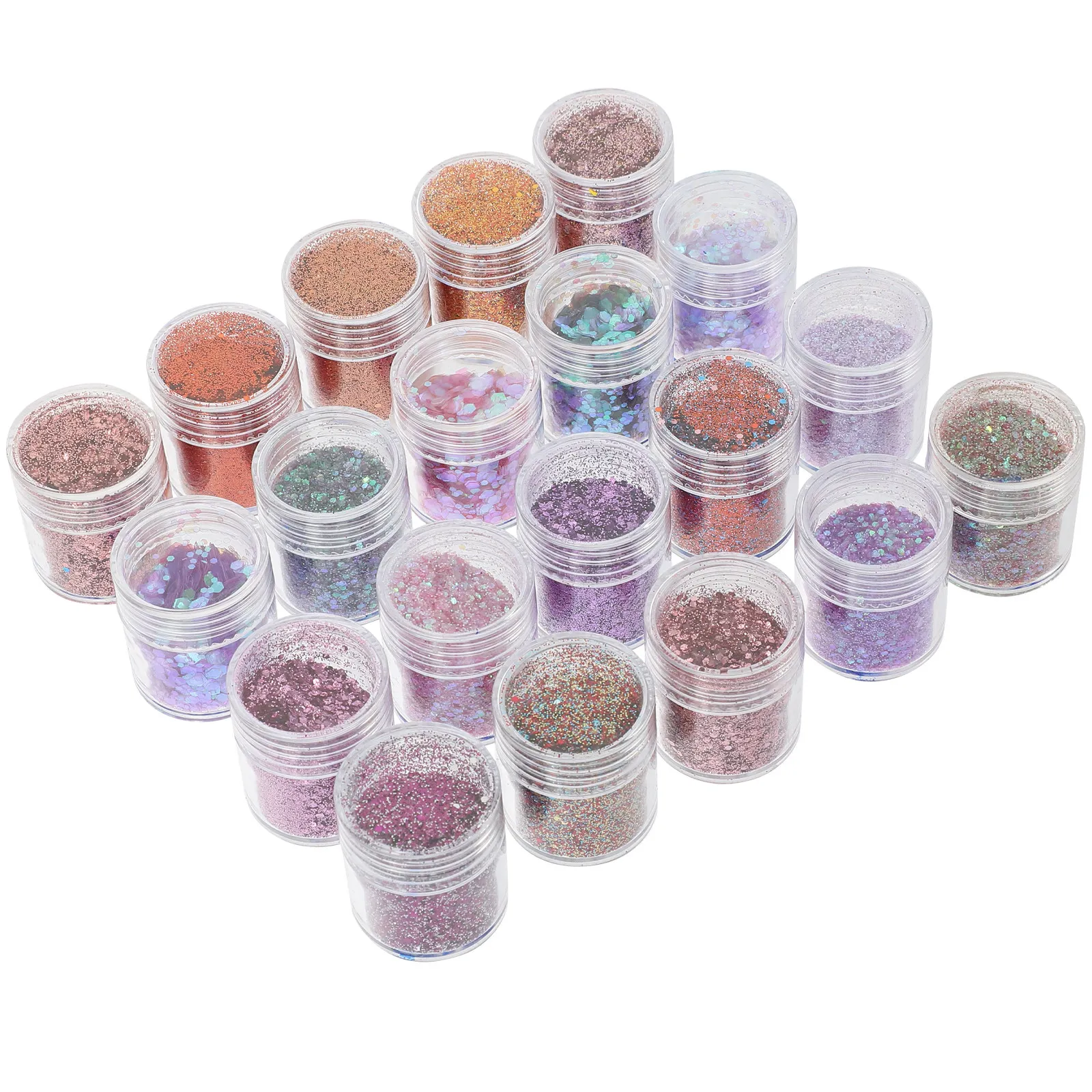 

20 флаконов тонких легких блесток для ногтей, яркие романтические блестки для маникюра, для салонов и домашнего использования