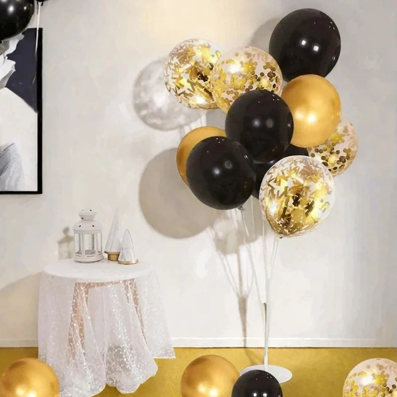 30 Stück 12 Zoll weiße und goldene Luftballons perlweiße Luftballons goldene Konfetti-Luftballons für Geburtstag, Hochzeiten, Jubiläumsfeier – Detail 5