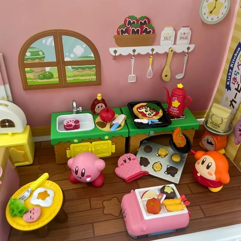 RE-MENT Kirby Kitchen Miniature Food Set - Blind Box Collectible Desktop Scene Dollhouse Play Food Microscale Toy Figures