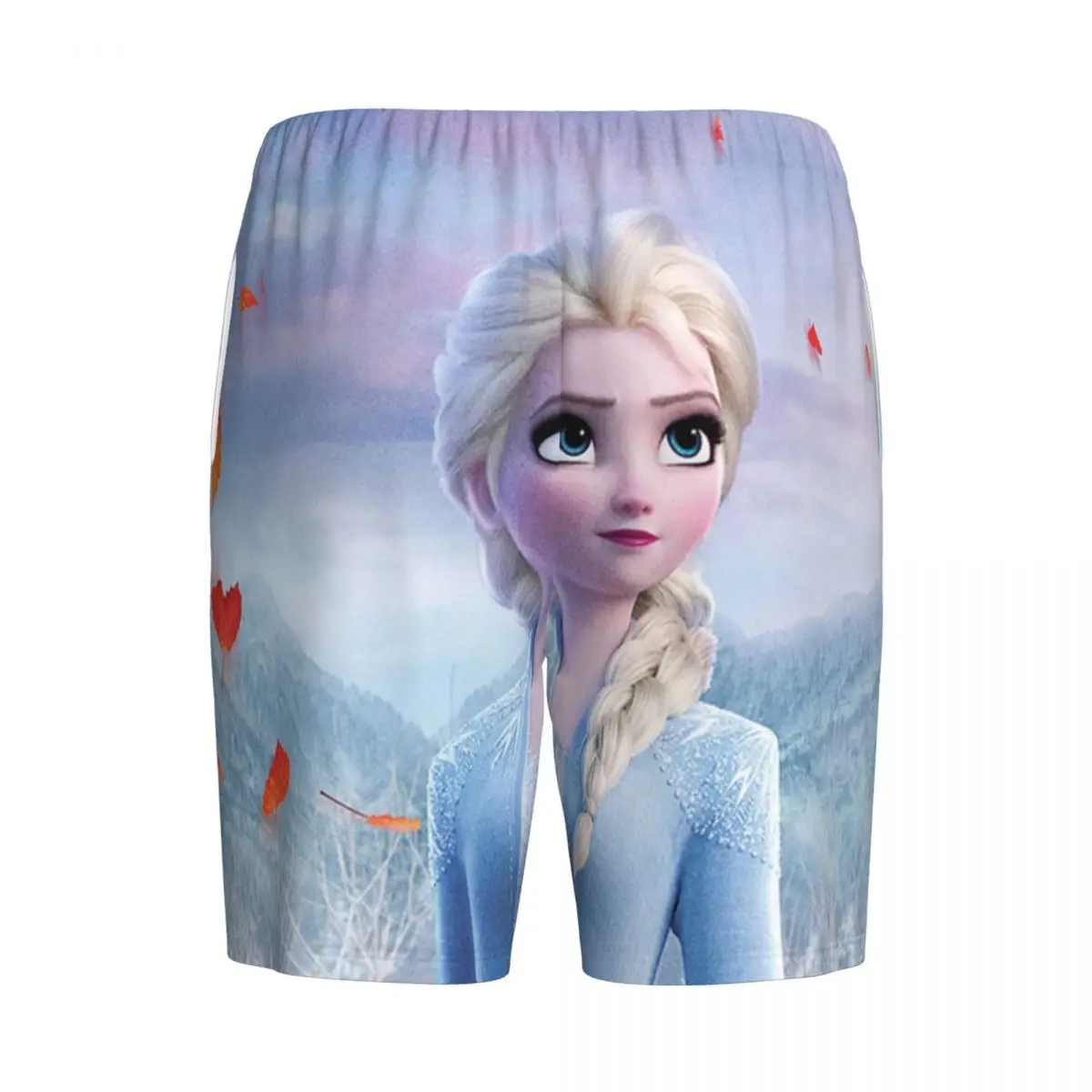 Custom Printed Cartoon Frozen Pajama Shorts Men Animation Elsa Sleepwear Bottoms Sleep Short Pjs with Pockets