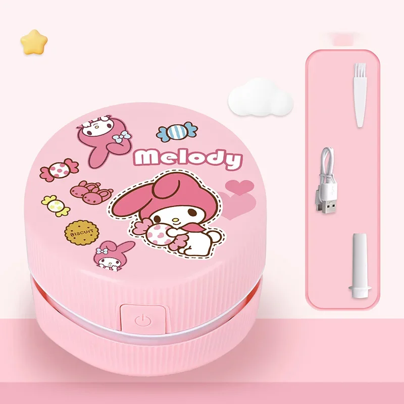 Sanrio Hello Kitty Kuromi Cinnamoroll My Melody Desktop Vacuum Cleaner Portable Handheld Scurf Keyboard Vacuum Toy for Girl Gift