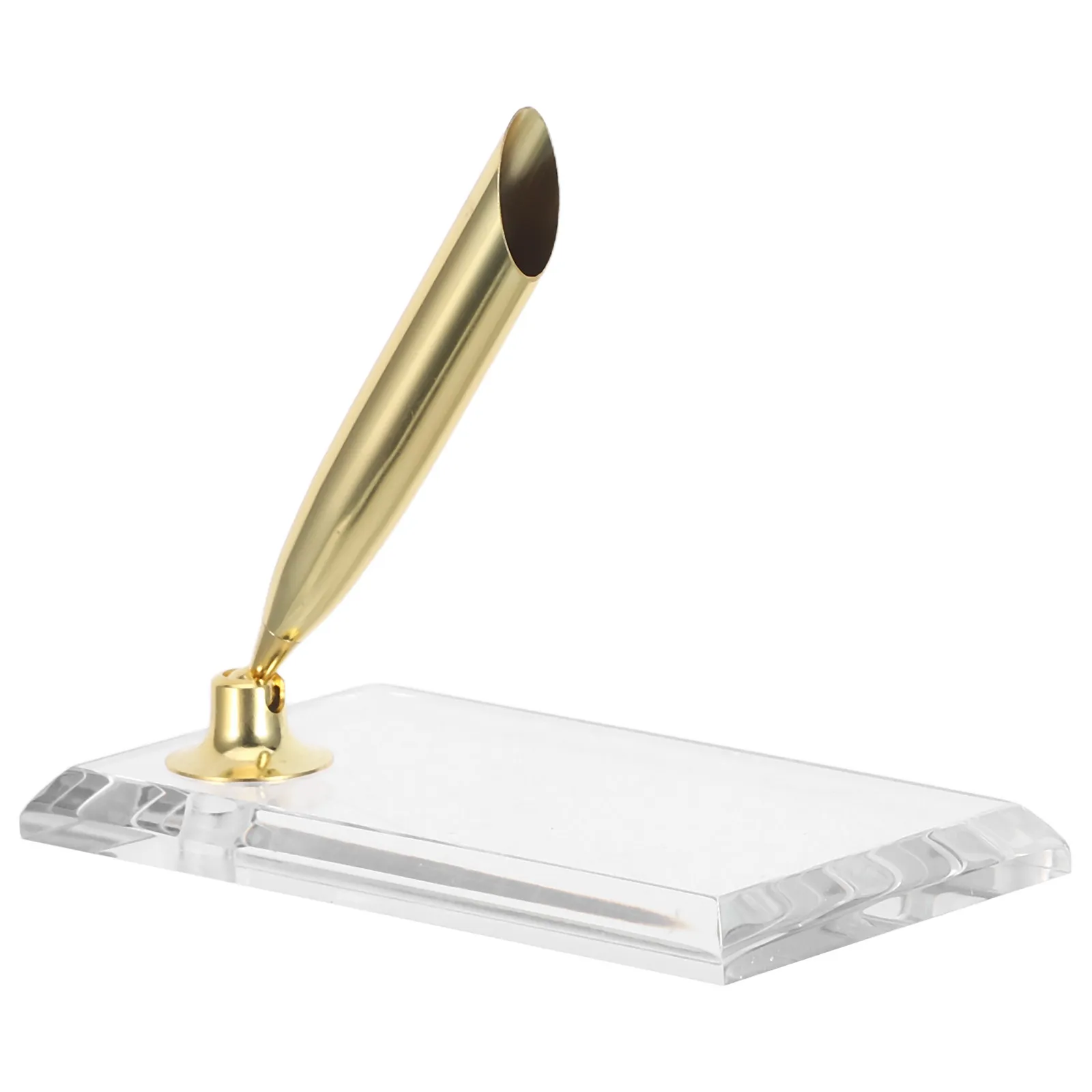 

Decorative Acrylic Desktop Pen Holder Single Hole Stand Fountain Ballpoint Pens Office Organizer Modern Design
