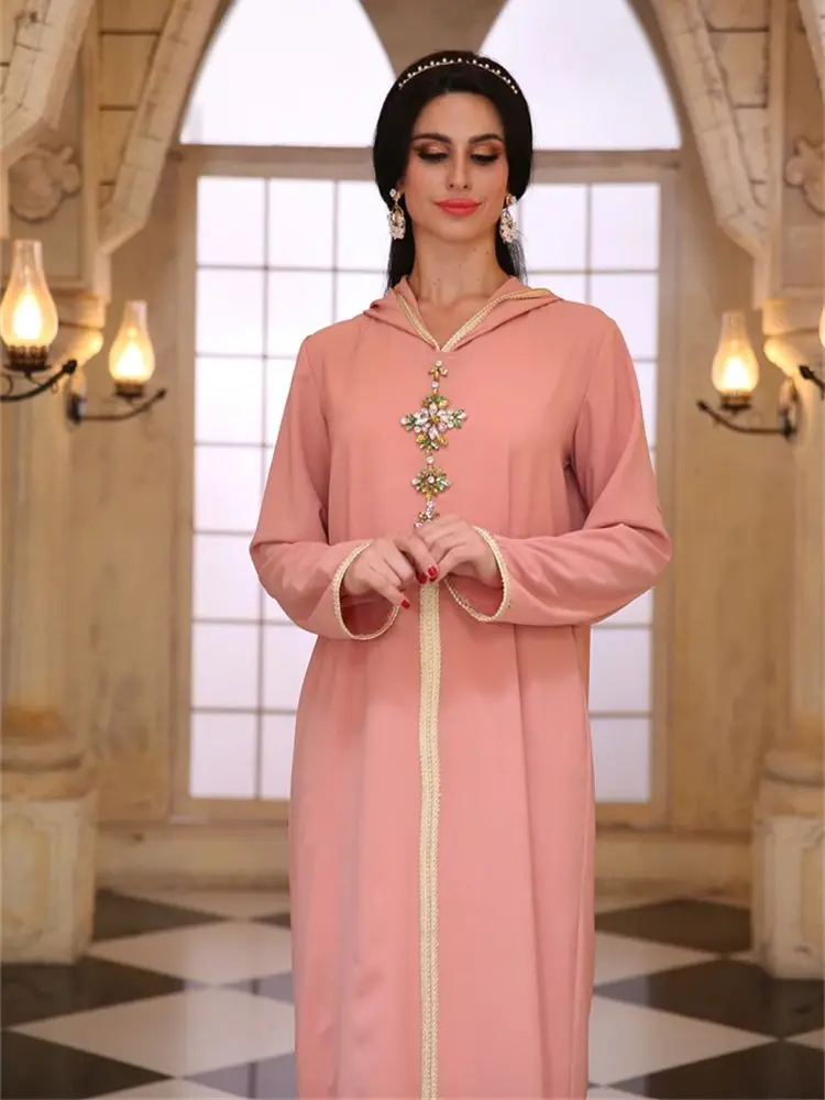 

Ramadan Pink Abaya Damen Dubai Arabic Islam Prayer Clothes Muslim African Dresses For Women Kebaya Kaftan Robe Musulmane Femme