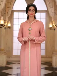 Ramadan Pink Abaya Damen Dubai Arabic Islam Prayer Clothes Muslim African Dresses For Women Kebaya Kaftan Robe Musulmane Femme