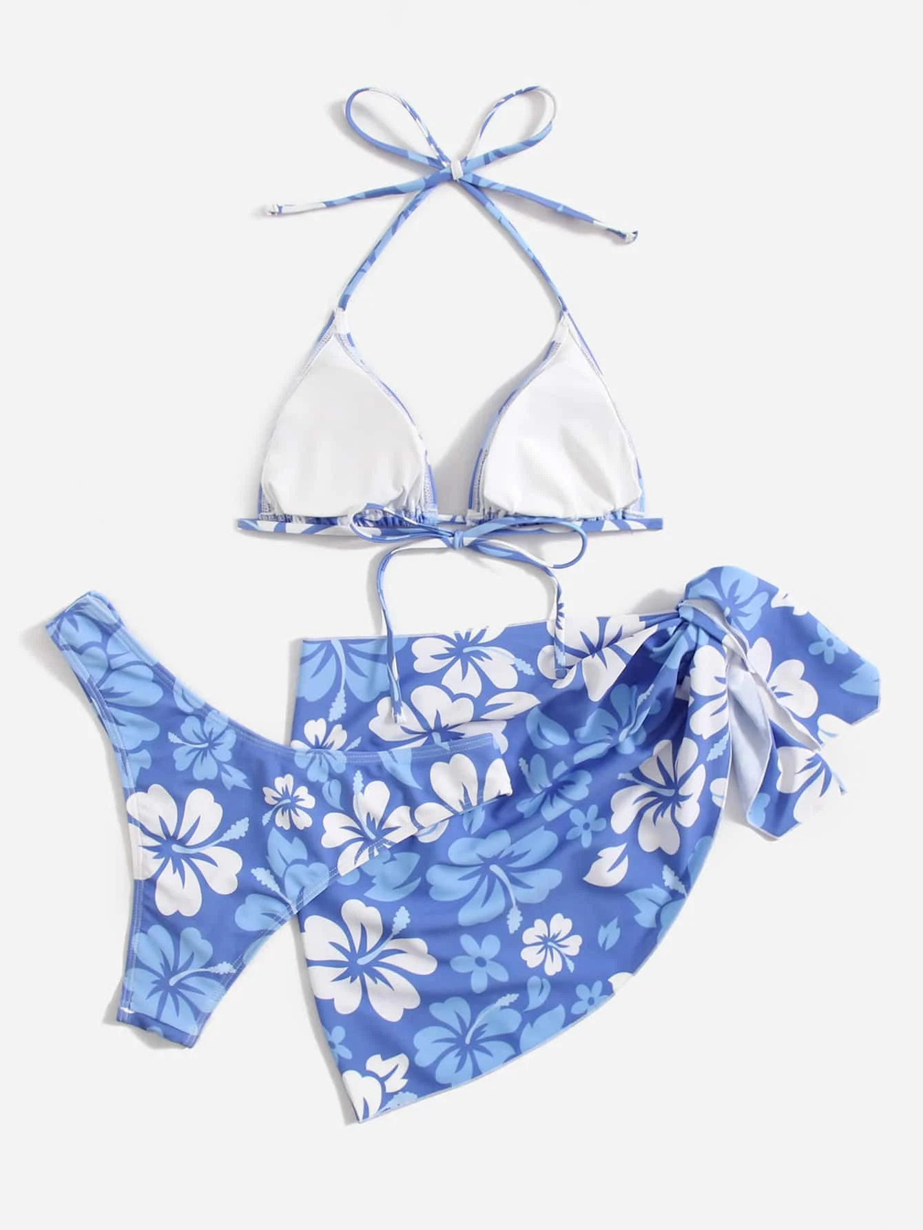 European and American Sexy Swimsuit Skirt Bikini Three-Piece Set - Image 2