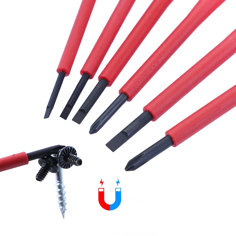 6 Piece Insulated Screwdriver Set 1000V Precision Phillips Slotted Screwdriver Multifunctional Electrician Tools