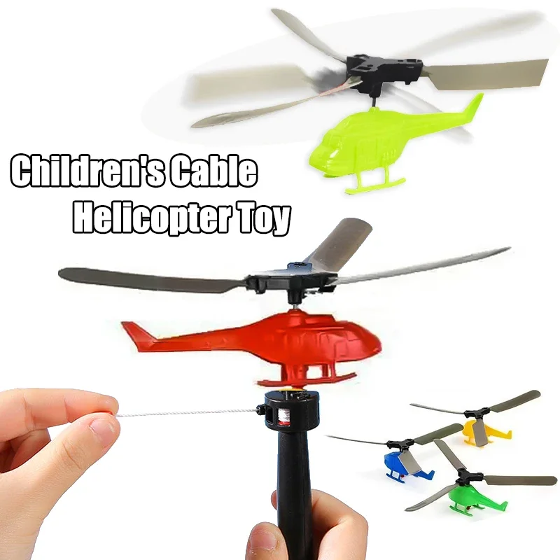 Handle Cable Power Helicopter Toys Outdoor Parent-child Interaction Cable Bamboo Dragonfly Airplane Kids Holding Airplane Gifts