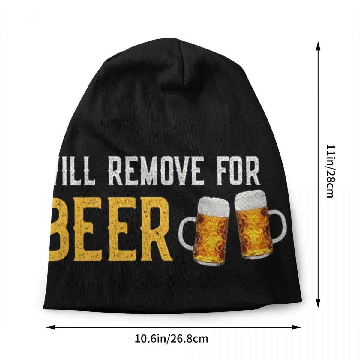 Will Remove For Beer Skullies Beanies Caps For Men Women Unisex Trend Winter Warm Knitting Hat Adult Alcohol Lover Bonnet Hats