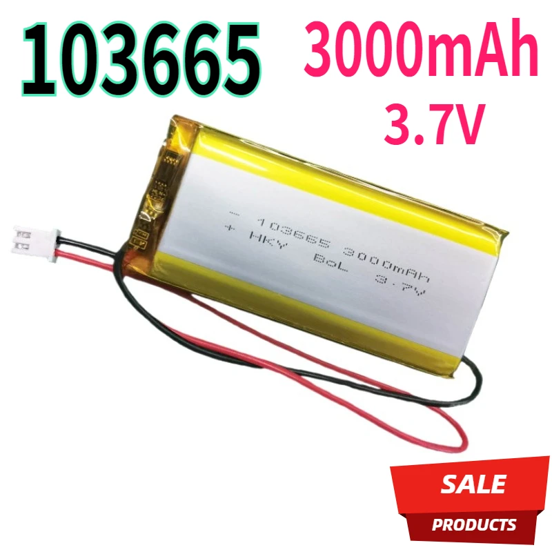 

Polymer Lithium Battery 103665 3.7V 3000mAh Lipo Batteries Li Po Connector Ph-2.0p for Power Bank Tablet DVD GPS PSP Cell