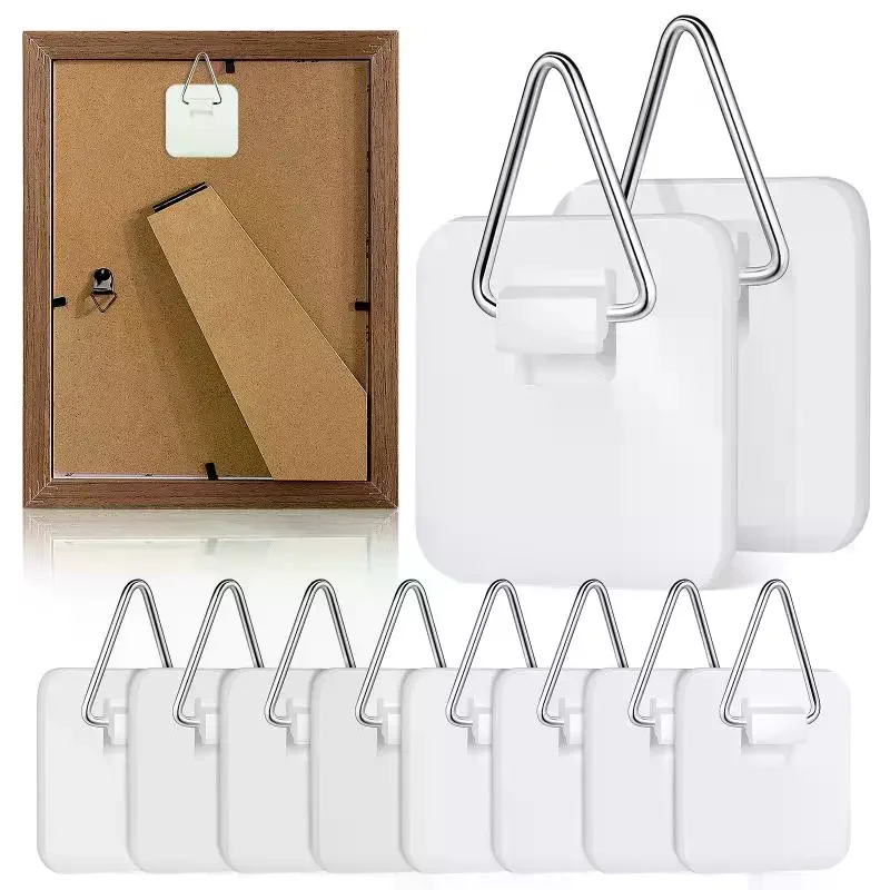 10 Pcs Plate Wall Hanger Adhesive Plate Hangers Home Picture Hooks Hanging Decor Hangers Platter Art without Nails Holders