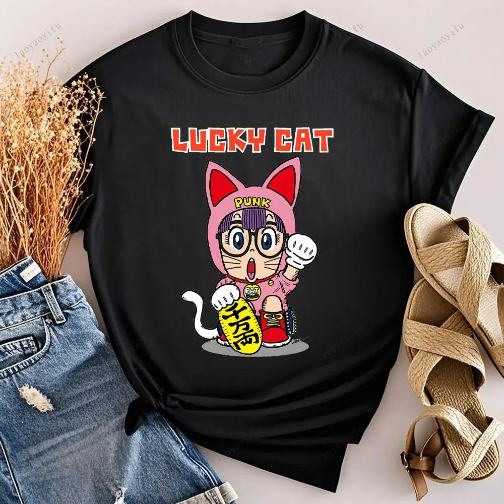 Arale Foil Vintage puro algodón Dr Slump Toriyama Anime Manga 90s lindo Robot 80s camiseta verano Unisex ropa de calle camisetas