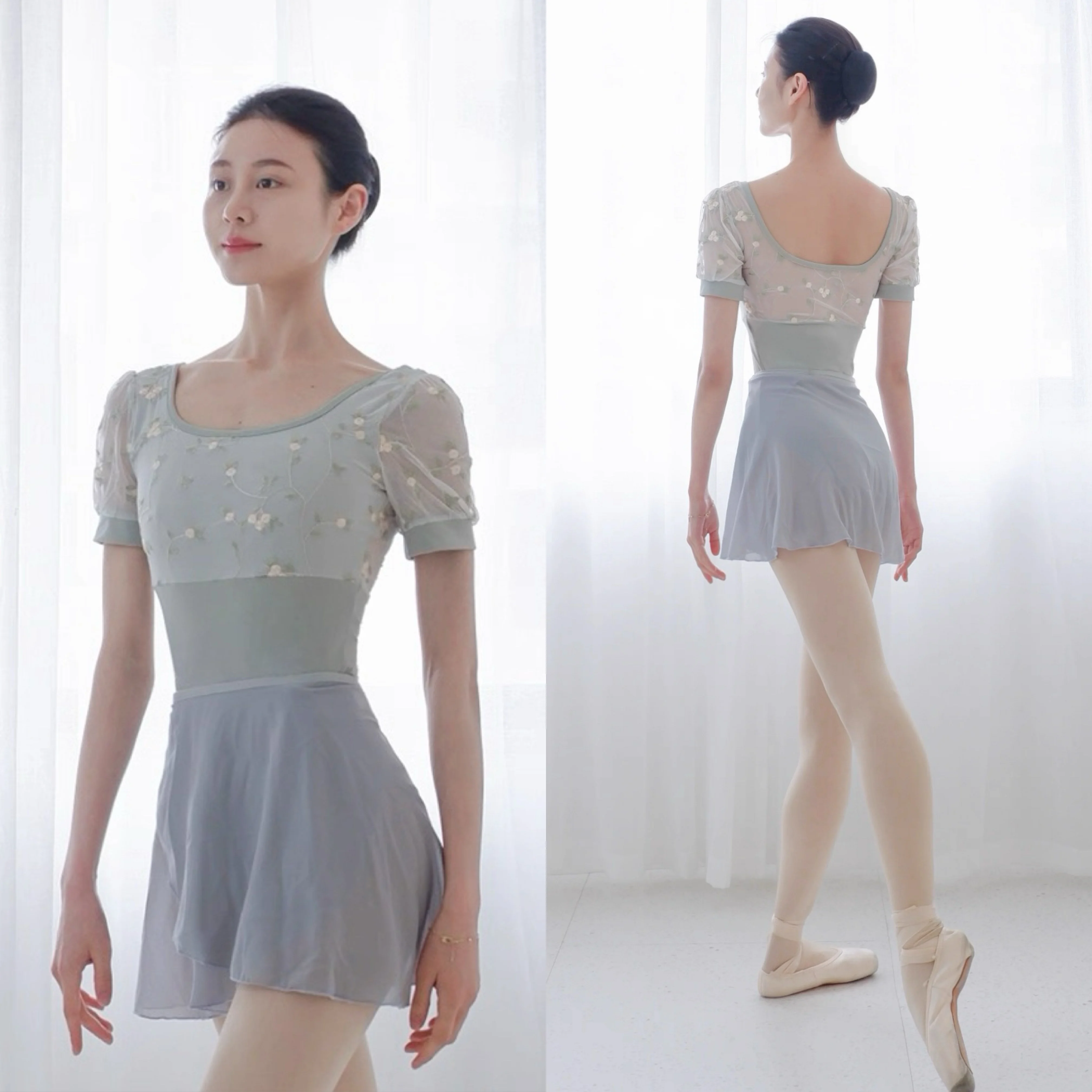 Justaucorps de ballet à manches courtes pour femmes, costume d'exercice en dentelle, vêtements de danse pour filles, yoga adulte