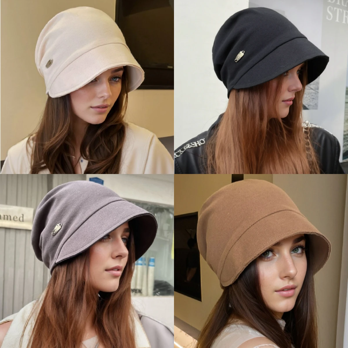 Large Brim Deepened Hat Depth Hoodies Autumn Woman Warm Comfortable and Soft Stacked Hat Street Outdoor Trend Casual Cold Hat