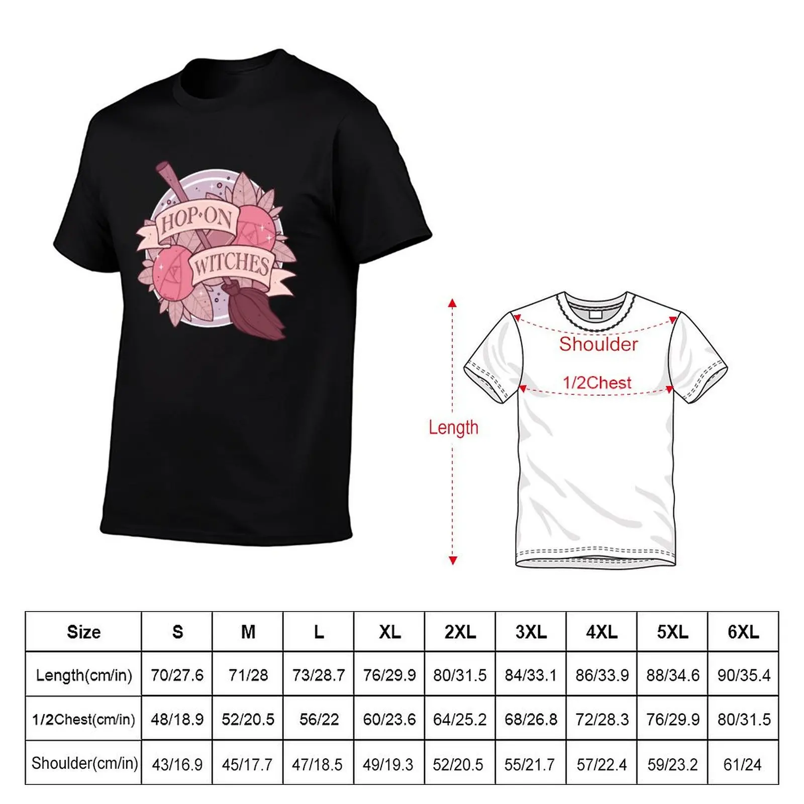 Hop on Witches - Funny Witch-y Sticker Design T-Shirt Anime t-shirt summer 2025 summer shirt mens t shirts casual stylish