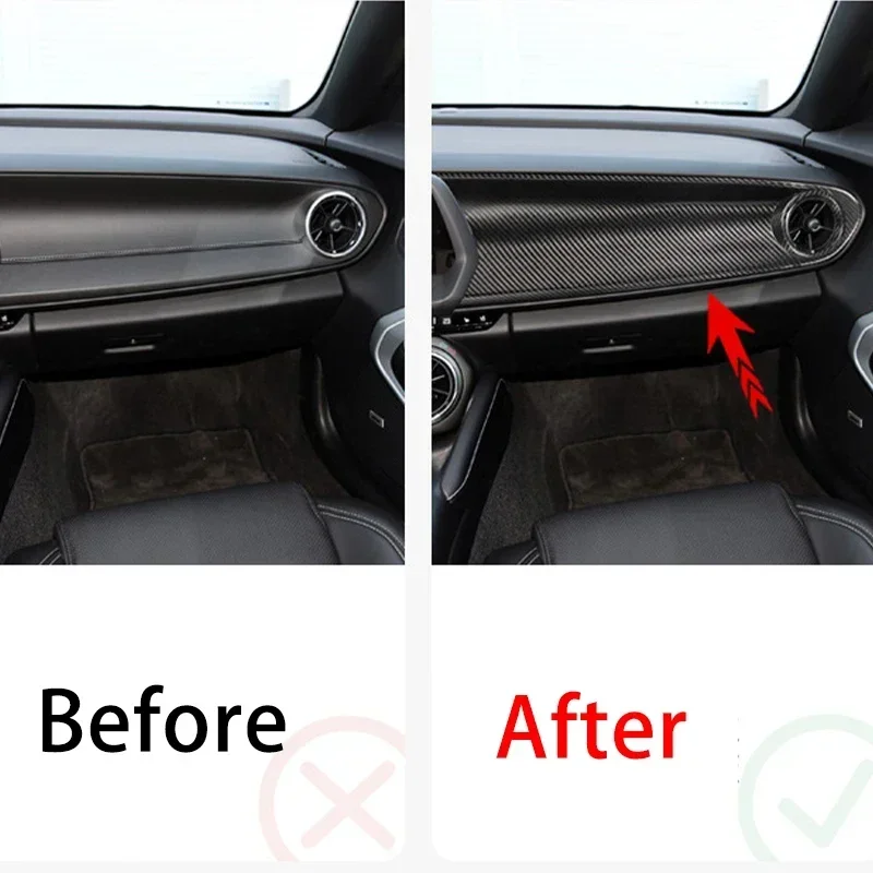 

For Chevrolet Camaro Real Dry Carbon Fiber Passenger Center Control Decorative Air Vents Set modification 2016 -2023