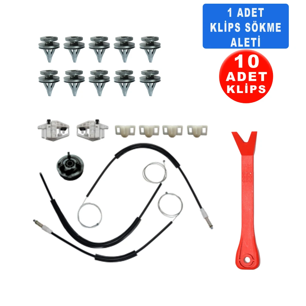 For Renault Megane 2 2002-2008 8201010925-8200325135 Right Front Window Jack Repair Kit + 10 Clip + Clip Disassembly