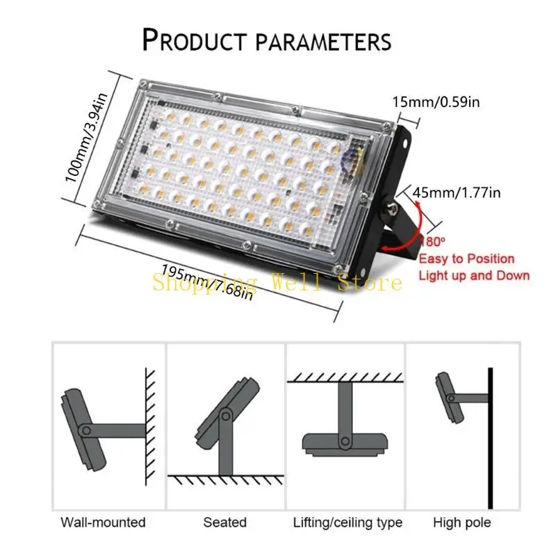 KX4B LED LED屋外スポットライト庭のための便利なリフレクターストリートフラッドライトのための50Wの実用的な50Wフラッドライト