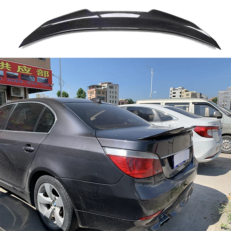 

For BMW 5 Series E60 M5 Carbon Fiber Spoiler 2004 2005 2006 2007 2008 2009 Rear Trunk Wing Lip Spoiler Decoration Car Styling