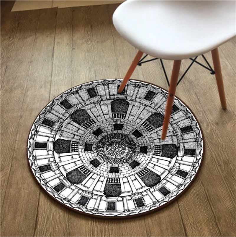 Tarot Sun Moon Round Carpet Yoga Mat Art Floor  Chair  Room Bedroom Living  Rug Retro Home decor