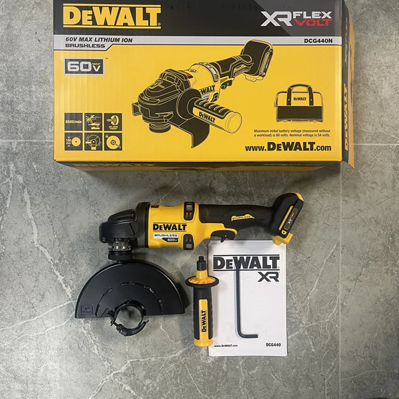 DEWALT DCG440 60V MAX Lithium Brushless Cordless Grinder with Kickback Driving Force Electric Drive Carpentry Grinder Power Tool