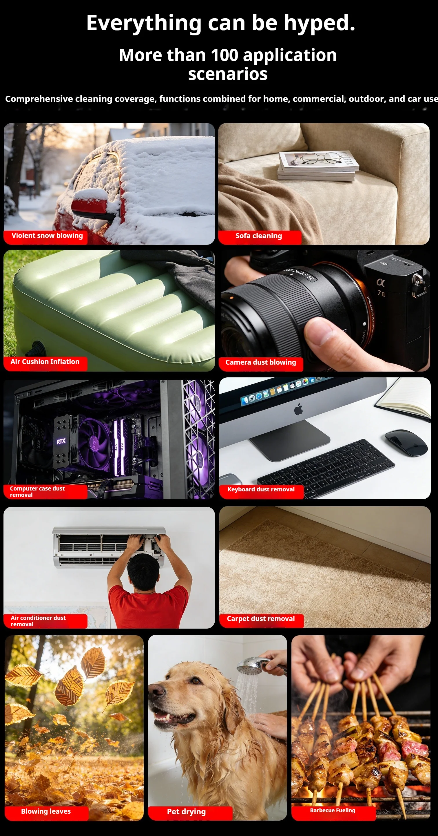 توربو مروحة X9 فراغ منظف الغبار 300000 دورة في الدقيقة فرش منفاخ الهواء 58 متر/الثانية الرياح توربو مروحة نفاثة المحمولة منفاخ الغبار الكهربائية #4